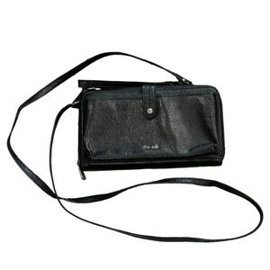 The Sak Black Leather Phone Wallet Crossbody Bag
